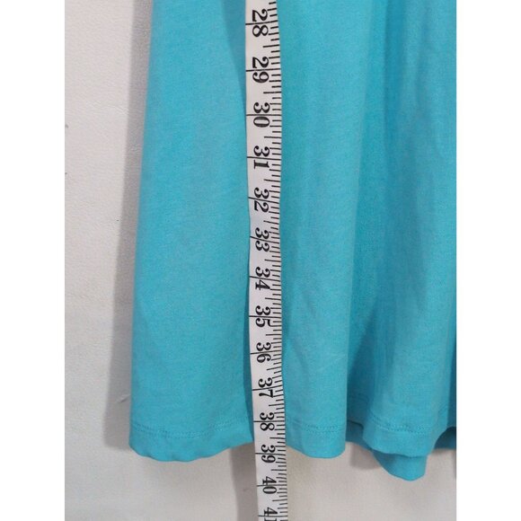 Lands End Wrap Front Dress Womens S Blue Sleeveless Stretch Career Day Out - Picture 9 of 9